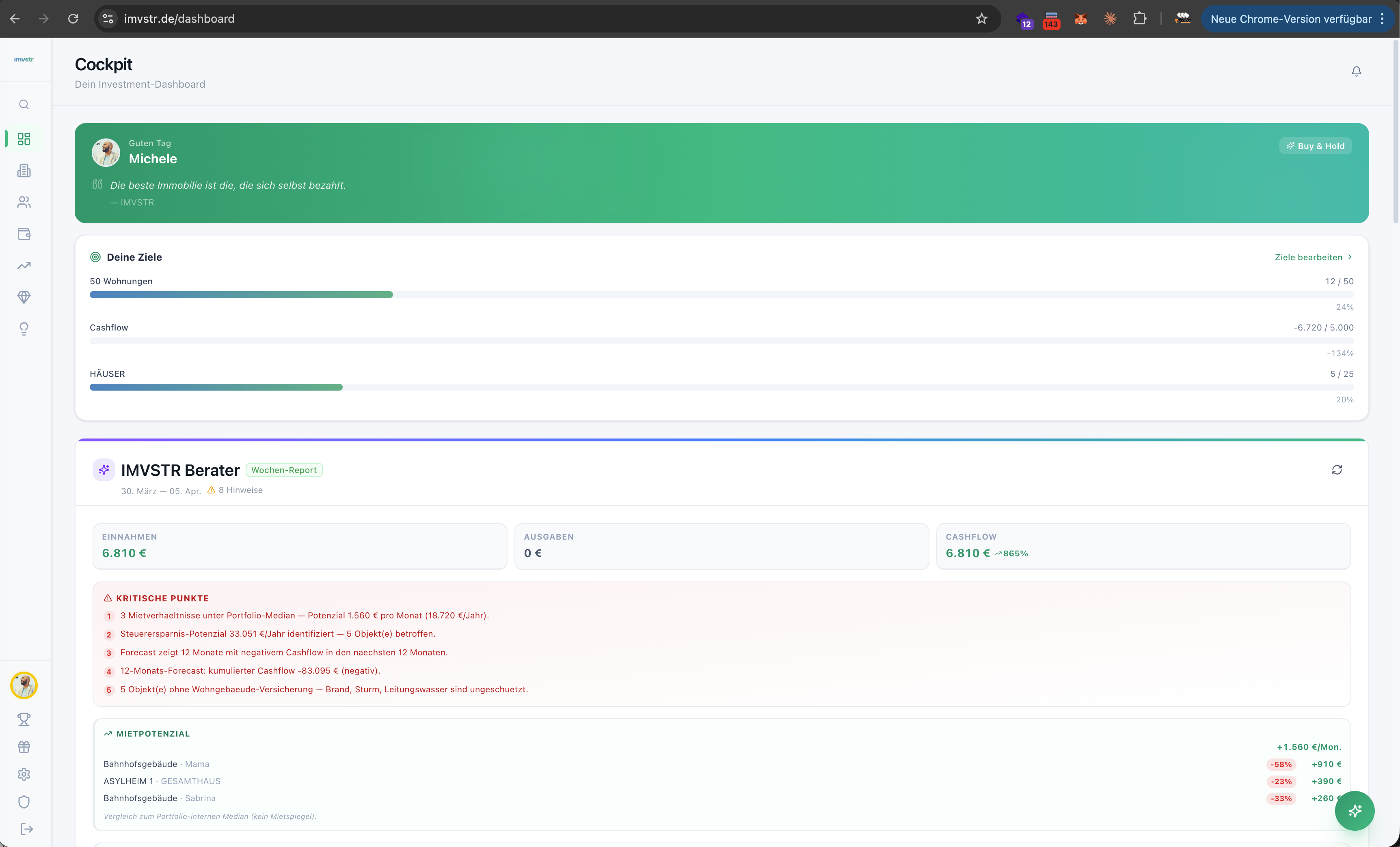 IMVSTR Cockpit — dein Investment-Dashboard nach der Einrichtung